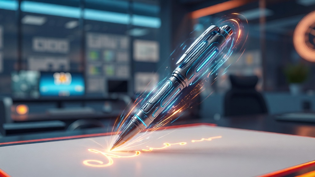 futuristic digital pen signing electronic signature