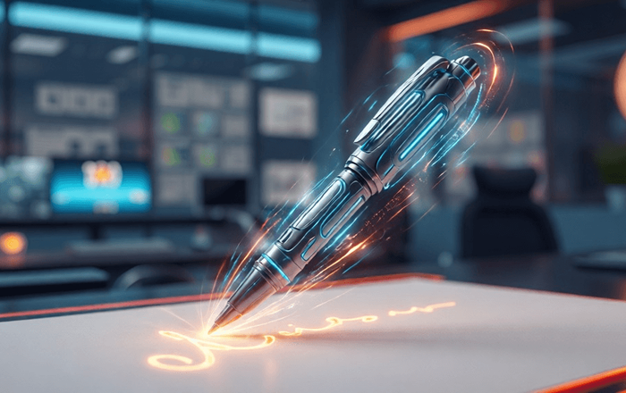 futuristic digital pen signing electronic signature